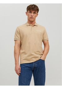 Jack & Jones - Jack&Jones Polo Archie 12228843 Beżowy Regular Fit. Typ kołnierza: polo. Kolor: beżowy. Materiał: bawełna