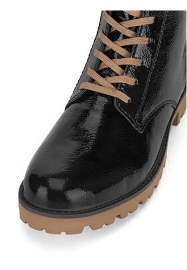 Remonte Trzewiki D8663-00 Czarny. Kolor: czarny. Materiał: lakier, skóra