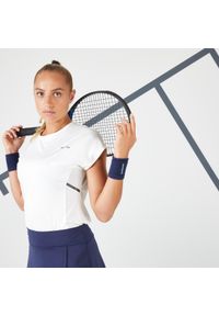 ARTENGO - Koszulka tenisowa z okrągłym dekoltem damska Artengo Soft Dry 500. Kolor: biały. Materiał: elastan, poliester, materiał. Sport: tenis