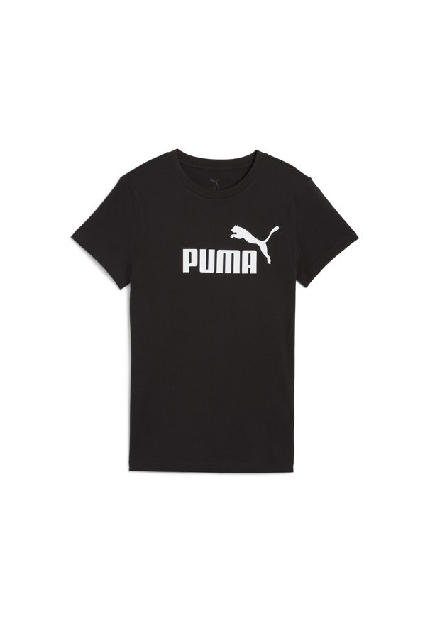 Puma - Damska koszulka ESS No. 1 Logo PUMA. Kolor: biały, wielokolorowy, czarny. Materiał: guma. Wzór: nadruk. Sport: fitness, bieganie