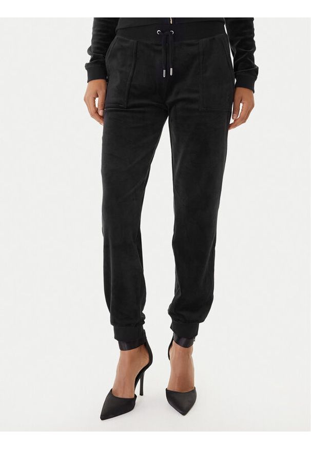 Juicy Couture Spodnie dresowe JCBBJ225802 Czarny Slim Fit. Kolor: czarny. Materiał: syntetyk