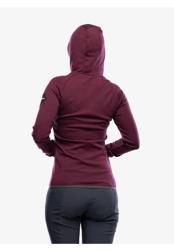 SENSOR - Bluza z kapturem damska Sensor Merino Up Fleece Hooded. Typ kołnierza: kaptur. Kolor: czerwony
