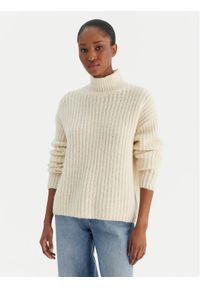 Calvin Klein Jeans Golf Brushed Wool Ls LV044D361G Biały Regular Fit. Typ kołnierza: golf. Kolor: biały. Materiał: syntetyk #1