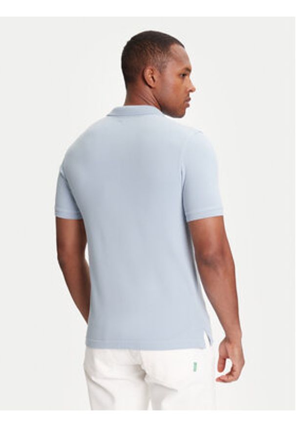 United Colors of Benetton - United Colors Of Benetton Polo 3WG9U301Z Niebieski Slim Fit. Typ kołnierza: polo. Kolor: niebieski. Materiał: bawełna