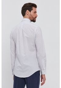 Polo Ralph Lauren Koszula bawełniana męska kolor biały slim z kołnierzykiem button-down. Typ kołnierza: button down, polo. Kolor: biały. Materiał: bawełna. Długość rękawa: długi rękaw. Długość: długie. Wzór: aplikacja #2