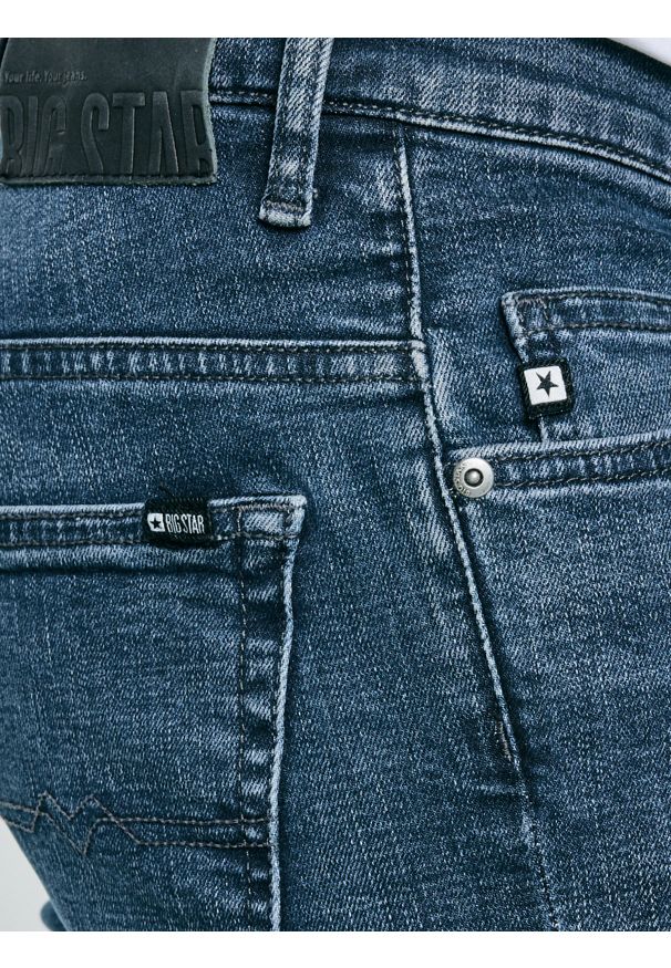 Big-Star - Jeansy męskie skinny granatowe Deric 583. Okazja: na co dzień. Kolor: niebieski. Styl: casual