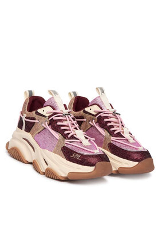 Steve Madden Sneakersy Vault 2R 11003549 Bordowy. Kolor: czerwony. Materiał: materiał