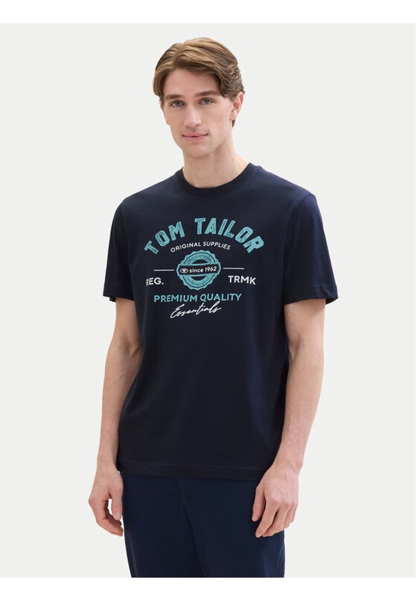 Tom Tailor T-Shirt 1037735 Granatowy Regular Fit. Kolor: niebieski. Materiał: bawełna