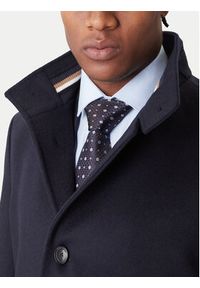 BOSS Płaszcz wełniany H-Hyde 50551078 Granatowy Slim Fit. Kolor: niebieski. Materiał: wełna #4