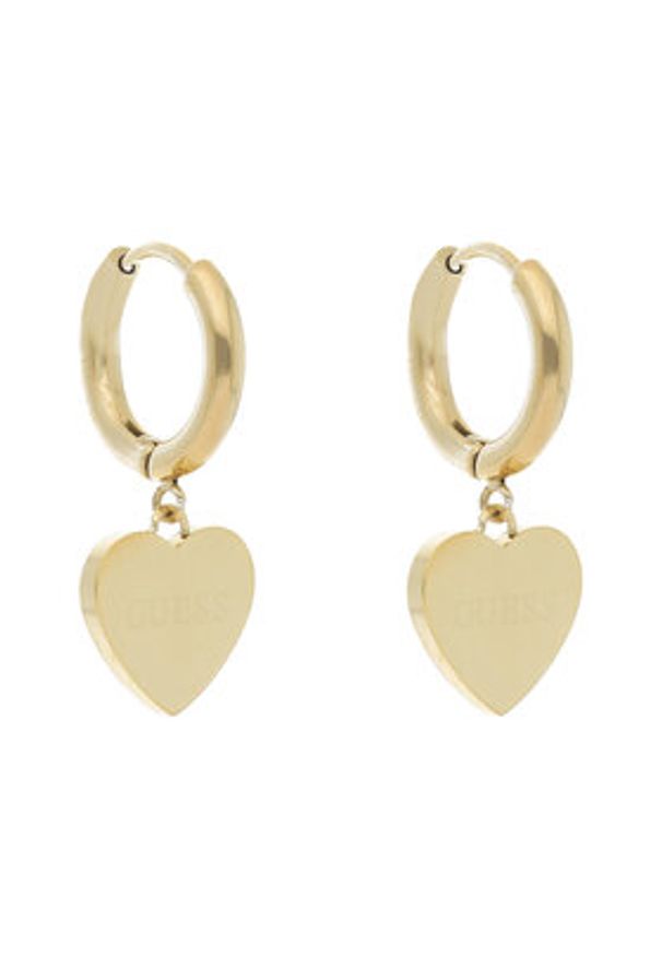 Guess Kolczyki Huggie Me JUBE03 145JW Żółte złocenie. Kolor: żółty