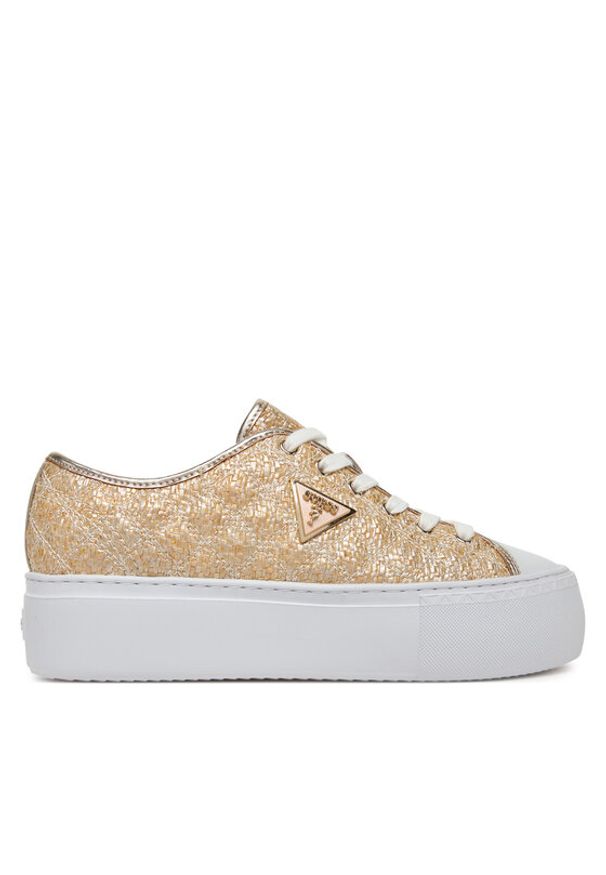 Guess Sneakersy 177169 Złoty. Kolor: złoty. Materiał: materiał