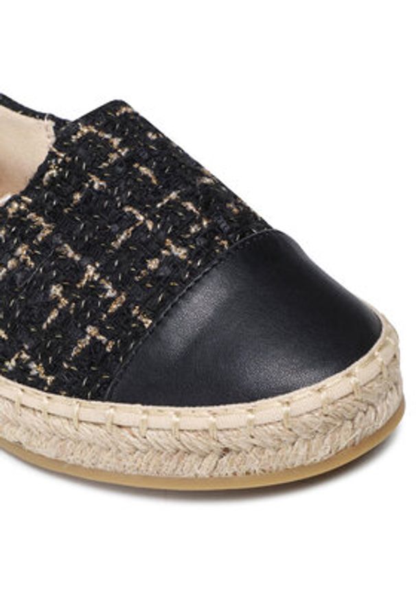 DeeZee Espadryle WSS990-104 Czarny. Kolor: czarny. Materiał: skóra