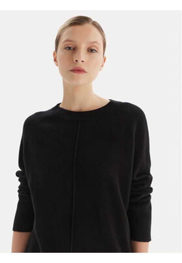 KAOS Sweter RI1KT003 Czarny Regular Fit. Kolor: czarny. Materiał: wełna