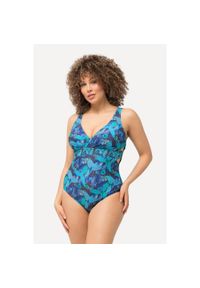 ULLA POPKEN - Damski Kostium kąpielowy papugi miękkie miseczki. Kolekcja: plus size. Kolor: zielony. Materiał: elastan, poliamid, materiał