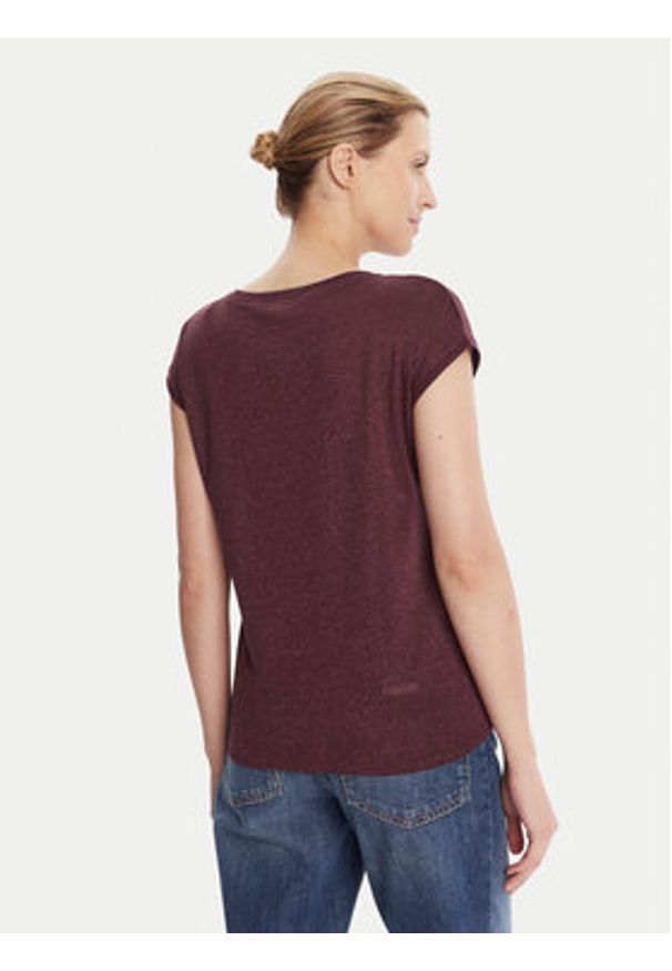 only - ONLY T-Shirt Silvery 15136069 Bordowy Loose Fit. Kolor: czerwony. Materiał: syntetyk