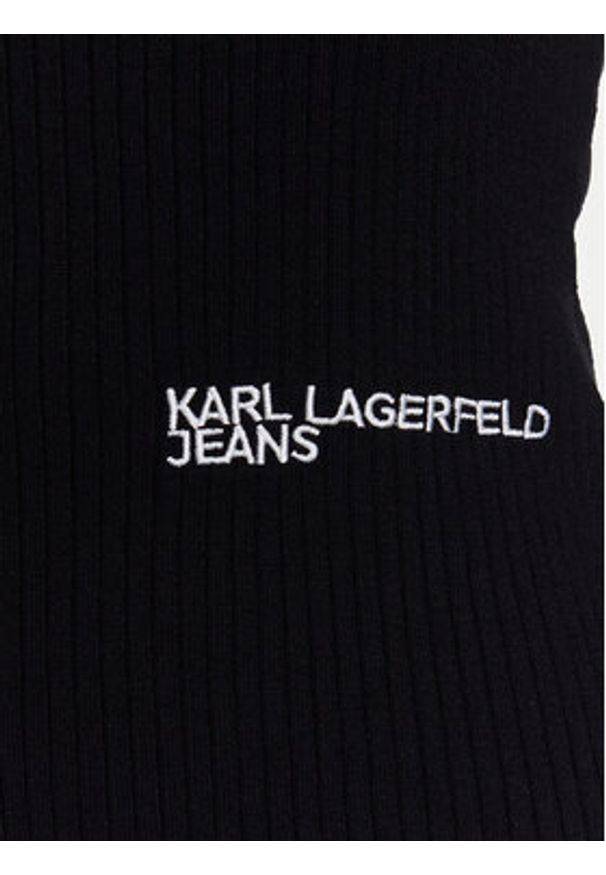 Karl Lagerfeld Jeans Sweter A3W18006 Czarny Slim Fit. Kolor: czarny. Materiał: syntetyk