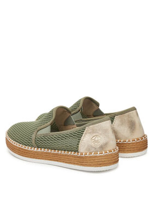 Rieker Espadryle CEO-L7873-52 Zielony. Kolor: zielony. Materiał: materiał