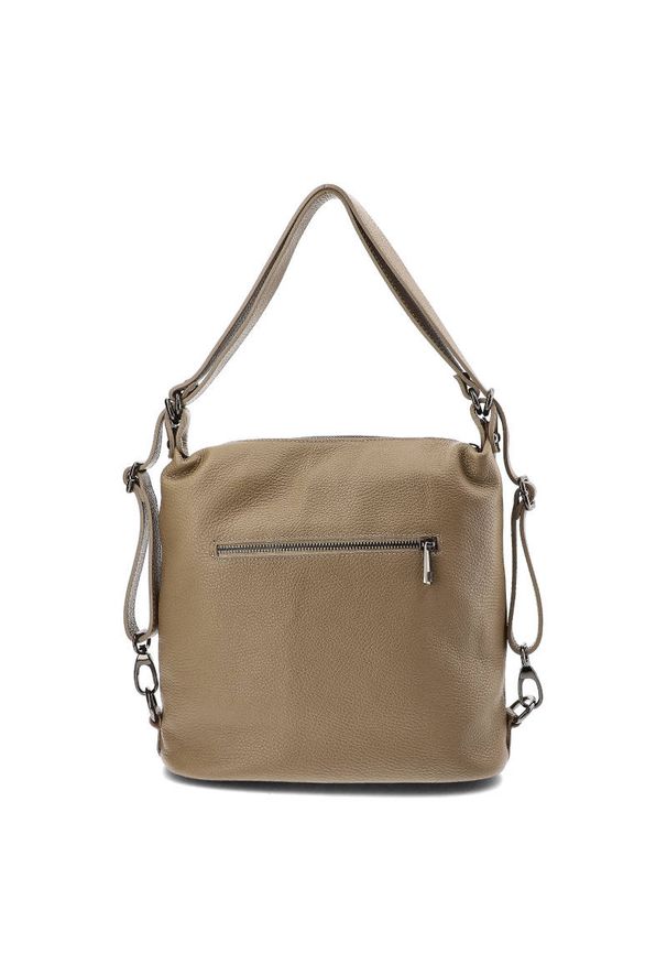 Brązowa Stylowa Torebka Damska Z Funkcją Plecaka Venezia. Kolor: brązowy. Materiał: skórzane. Styl: elegancki