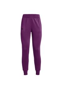 Spodnie dla kobiet Under Armour. Kolor: fioletowy. Materiał: tkanina. Wzór: gładki
