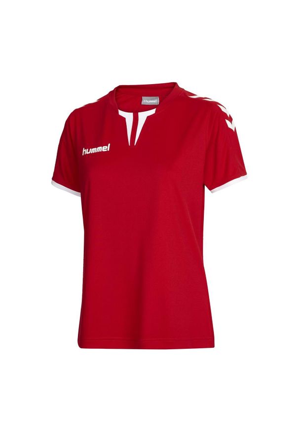 Koszulka sportowa z krótkim rękawem damska Hummel Core Womens SS Jersey. Kolor: czerwony. Materiał: jersey. Długość rękawa: krótki rękaw. Długość: krótkie. Sport: piłka nożna