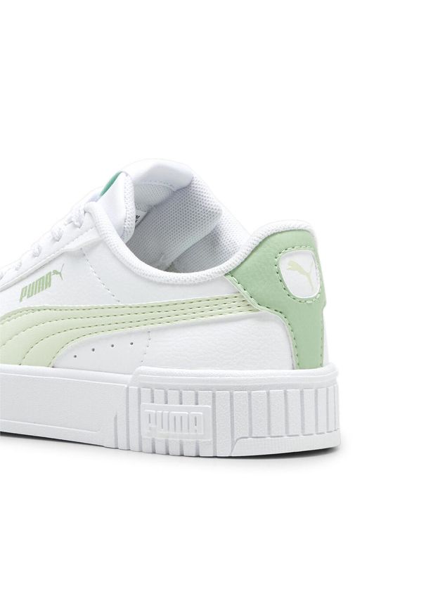 Puma - Dziecięce sneakersy Carina 2.0 PUMA White Green Illusion Pure. Kolor: biały, wielokolorowy, zielony. Sezon: lato