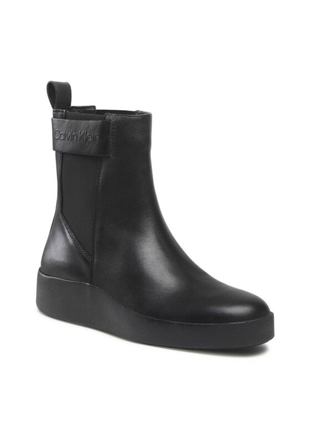 Calvin Klein Sztyblety Crepe Chelsea Boot HW0HW01259 Czarny. Kolor: czarny. Materiał: skóra