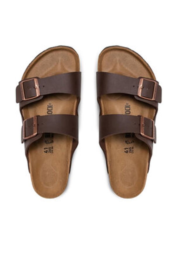 Birkenstock Klapki Arizona Birko-Flor 0051701 Brązowy. Kolor: brązowy. Materiał: skóra