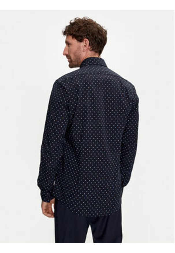 Calvin Klein Koszula K10K113168 Granatowy Slim Fit. Kolor: niebieski. Materiał: bawełna
