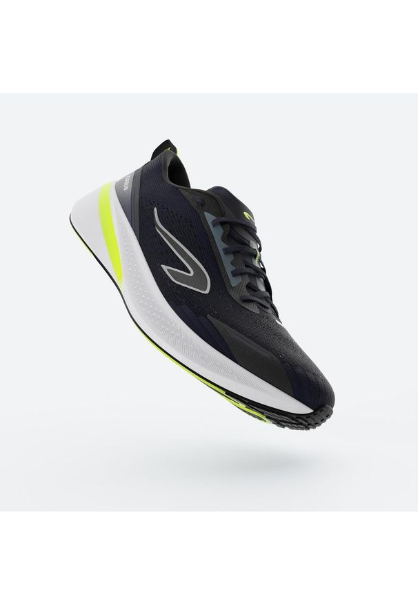 KIPRUN - Buty do biegania męskie Kiprun Cushion 500. Kolor: wielokolorowy, żółty, biały, zielony, niebieski. Szerokość cholewki: normalna