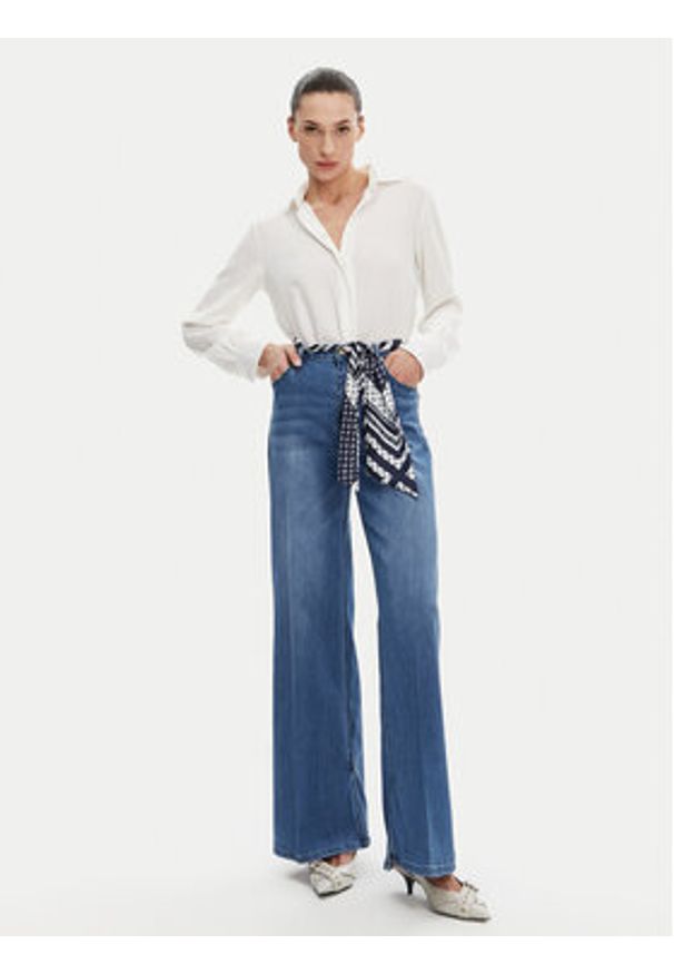 Gaudi Jeansy 511BD26009 Niebieski Wide Leg. Kolor: niebieski