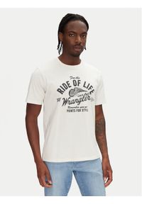Wrangler T-Shirt Americana 112362791 Écru Regular Fit. Materiał: bawełna