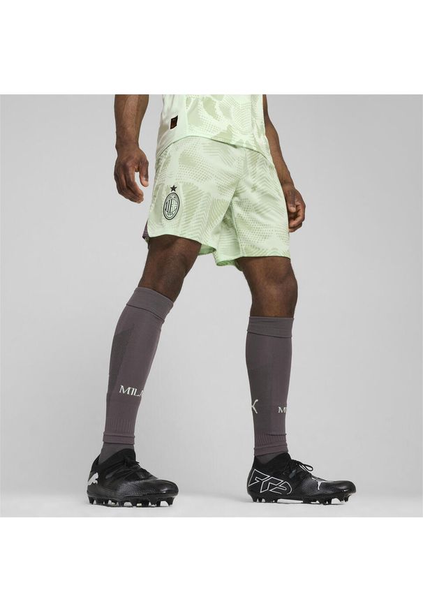 Puma - Męskie szorty bramkarskie AC Milan 24/25 PUMA Fresh Mint Green. Kolor: zielony. Sport: piłka nożna