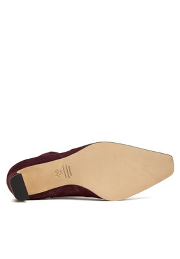 Stuart Weitzman Botki Stassi SM498 Bordowy. Kolor: czerwony. Materiał: zamsz, skóra