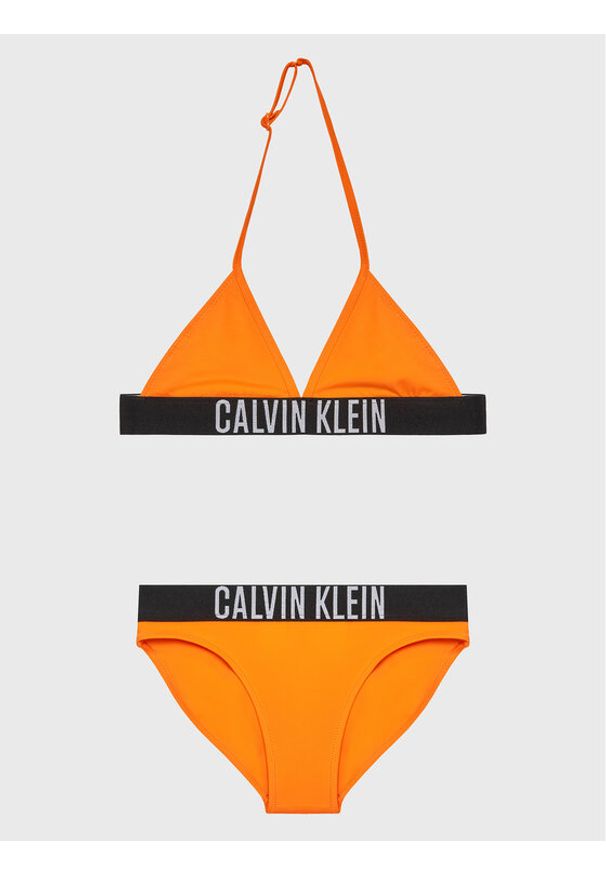 Calvin Klein Swimwear Strój kąpielowy KY0KY00026 Pomarańczowy. Kolor: pomarańczowy. Materiał: syntetyk