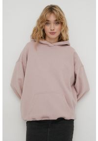 Hollister Co. bluza damska kolor różowy z kapturem gładka. Typ kołnierza: kaptur. Kolor: różowy. Materiał: dzianina. Wzór: gładki #3