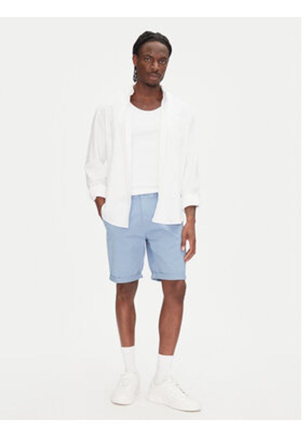 Tommy Jeans Szorty materiałowe Scanton DM0DM21950 Niebieski Slim Fit. Kolor: niebieski. Materiał: bawełna