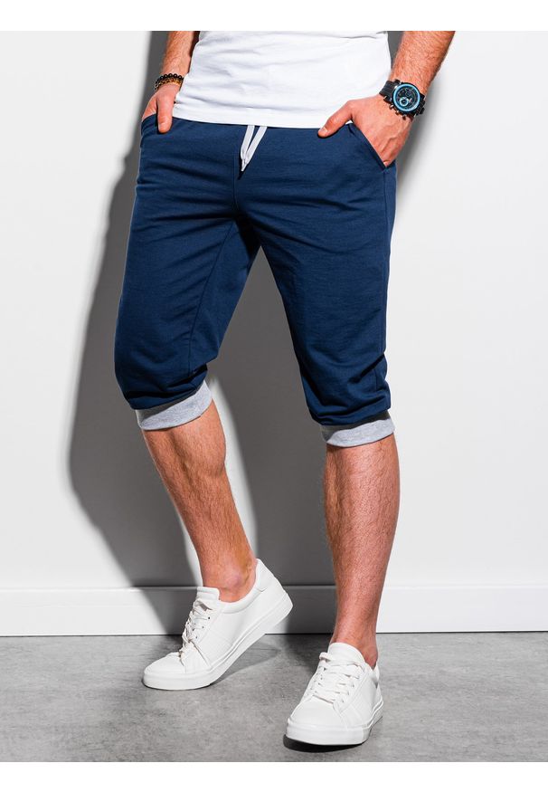Niebieskie szorty Ombre Clothing casualowe, krótkie, na co dzień