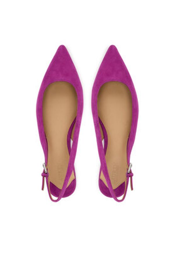 Lauren Ralph Lauren - LAUREN RALPH LAUREN Baleriny Severn Calfskin 802967746007 Fioletowy. Kolor: fioletowy. Materiał: zamsz, skóra
