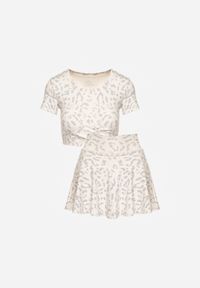 Renee - Szary Komplet Sportowy Spódnico-Spodenki Mini i Krótki T-shirt Tillifia. Kolor: szary #6