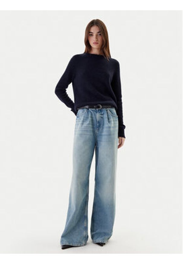 BOSS Sweter C_Fesperanasy 50548930 Granatowy Regular Fit. Kolor: niebieski. Materiał: wełna