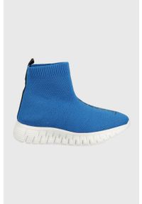 Guess sneakersy dziecięce. Nosek buta: okrągły. Kolor: niebieski. Szerokość cholewki: normalna
