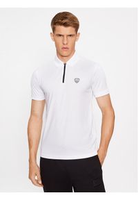 EA7 Emporio Armani Polo 8NPF13 PJRGZ 1100 Biały Regular Fit. Typ kołnierza: polo. Kolor: biały. Materiał: syntetyk, wiskoza