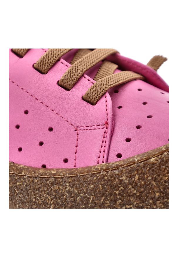 Ravini - Półbuty damskie Revini, ze skóry naturalnej licowej ażurowa cholewka sznurowanie wygodna podeszwa casual, różowe, 1301-1. Okazja: na co dzień. Zapięcie: sznurówki. Kolor: różowy. Materiał: skóra. Szerokość cholewki: normalna. Wzór: ażurowy. Styl: casual