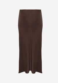 Renee - Brązowa Satynowa Spódnica Maxi High Waist Formia. Stan: podwyższony. Kolor: brązowy. Materiał: satyna #9