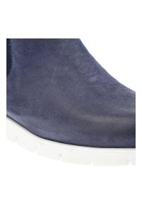Granatowe Botki Karino Wsuwane Obuwie Damskie. Zapięcie: bez zapięcia. Kolor: niebieski. Materiał: jeans, skóra. Styl: elegancki #7