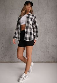 Renee - Czarne Gładkie Szorty Biker Shorts z Bawełny Retusea. Okazja: na spacer, na co dzień. Kolor: czarny. Materiał: bawełna. Długość: krótkie. Wzór: gładki. Styl: casual, sportowy #6