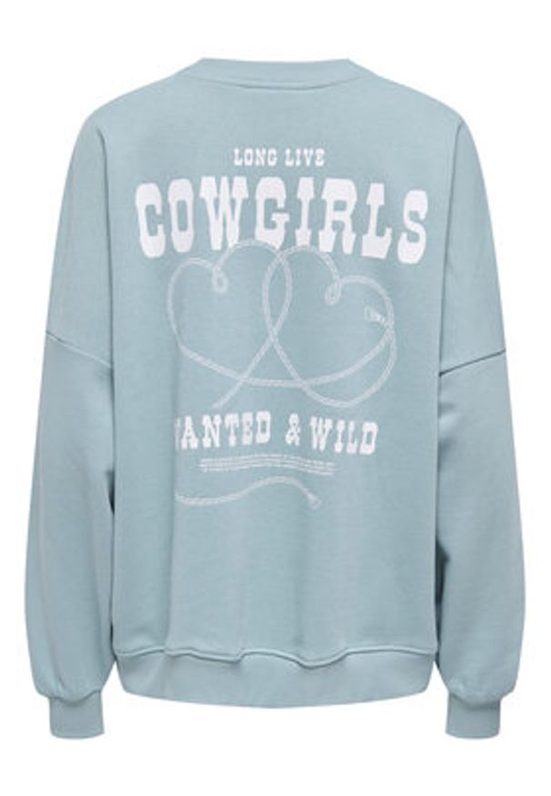 only - ONLY Bluza Stina 15357086 Błękitny Regular Fit. Kolor: niebieski. Materiał: bawełna