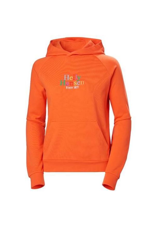 Bluza sportowa damska Helly Hansen Core Graphic. Typ kołnierza: kaptur. Kolor: pomarańczowy