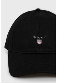 GANT - Gant Czapka kolor czarny gładka. Kolor: czarny. Wzór: gładki