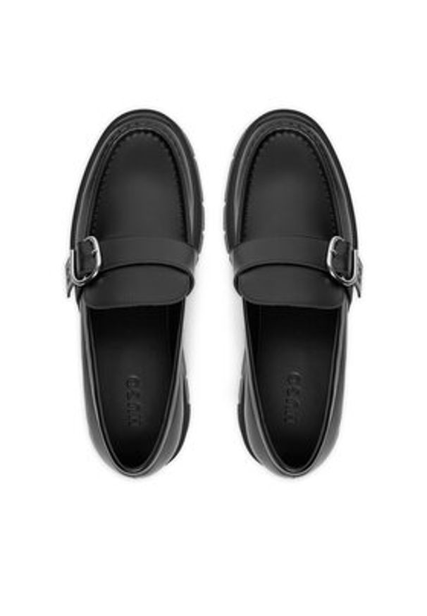 Hugo - HUGO Loafersy 50548196 Czarny. Kolor: czarny. Materiał: skóra